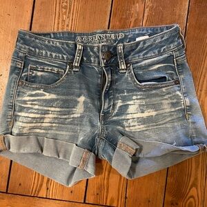 American eagle midi jean shorts size 6